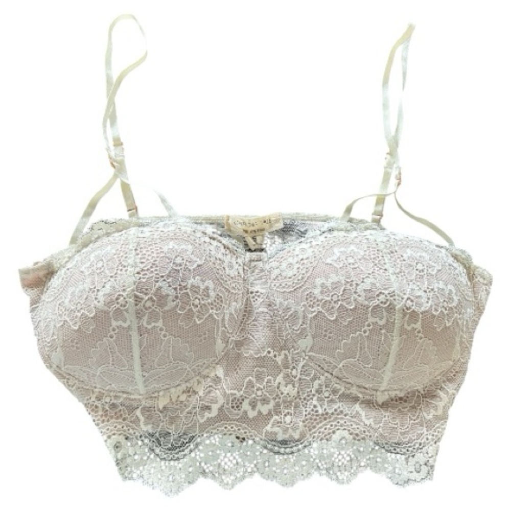 Chroma Tale NWT white lace bralette nude